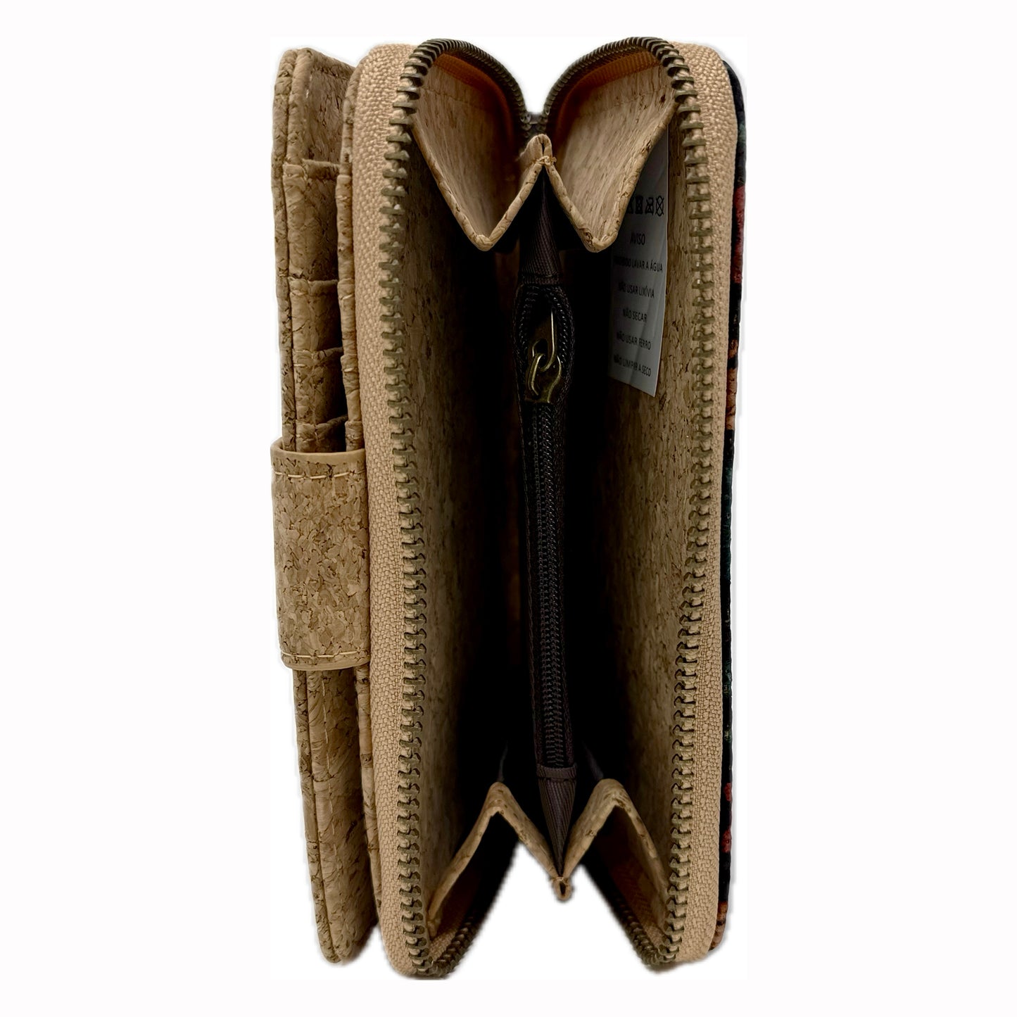 Cork Wallet - Green Floral Pattern